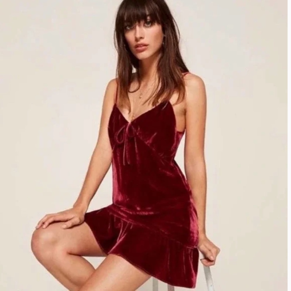 Reformation Polly velvet dress